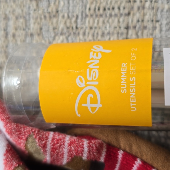 DISNEY AND JUMPING BEANS BABY BUNDLE OF SLIPPER SOCKS AND UTENSILS SET - Picture 12 of 12